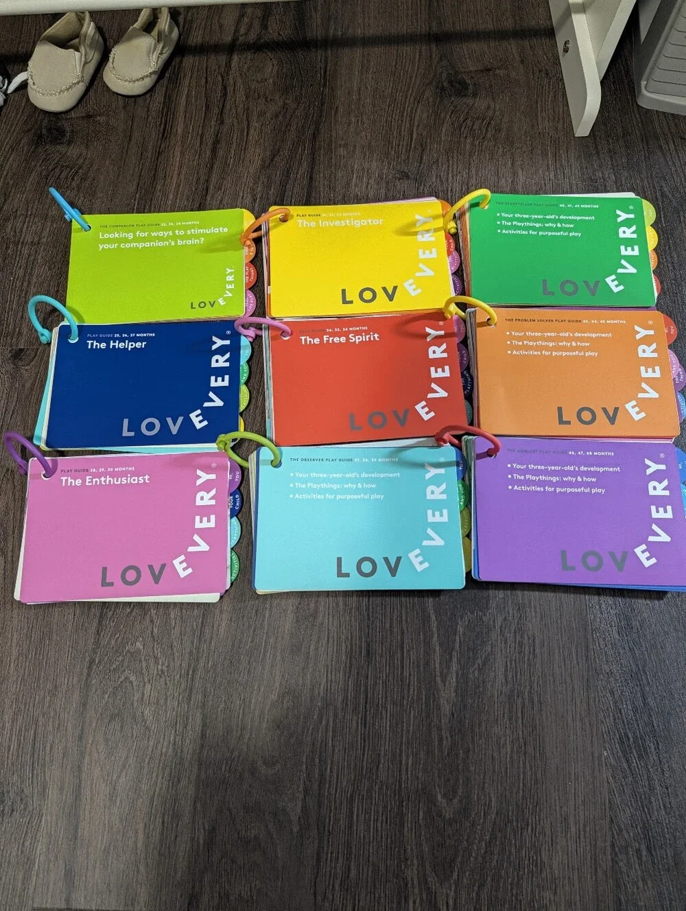 LOVEVERY Baby Book Play Guide with ring for 22 - 48 months (Lot Of 9)